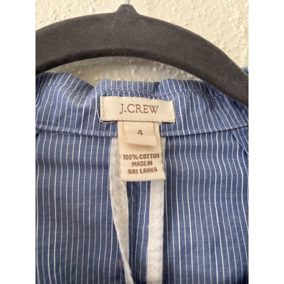 J. Crew Schoolboy Blazer Blue White Striped Cotton Two Button Slim Fit Work - Picture 7 of 13